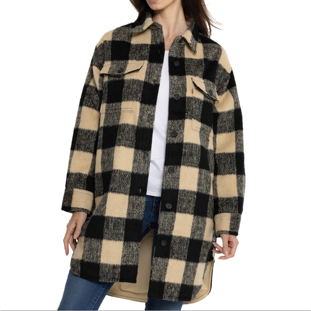 Levi's Black and Tan Plaid Jacket
